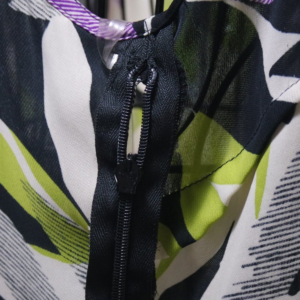 WORTHINGTON Tropical Sleeveless Semi Sheer Dressy Tank Blouse - Picture 13 of 16